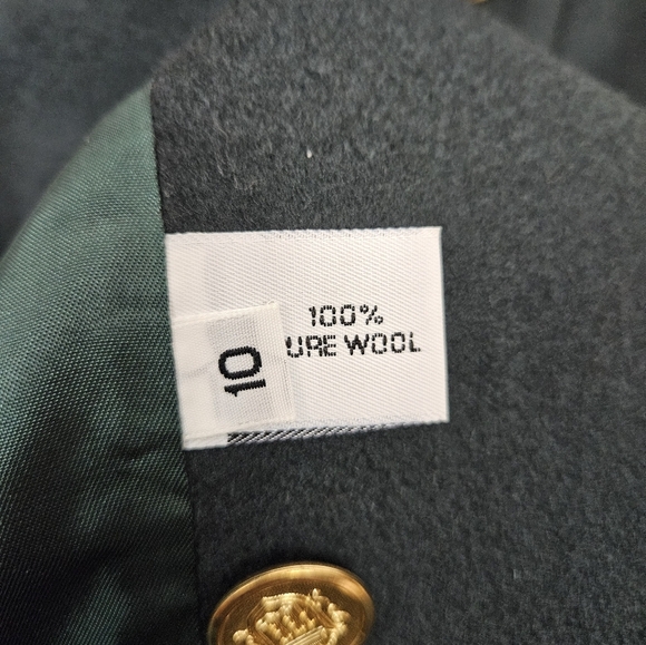 Vintage 80s Forecaster Emerald Green Double Breasted Wool Trench Coat Size 10 - Picture 7 of 12